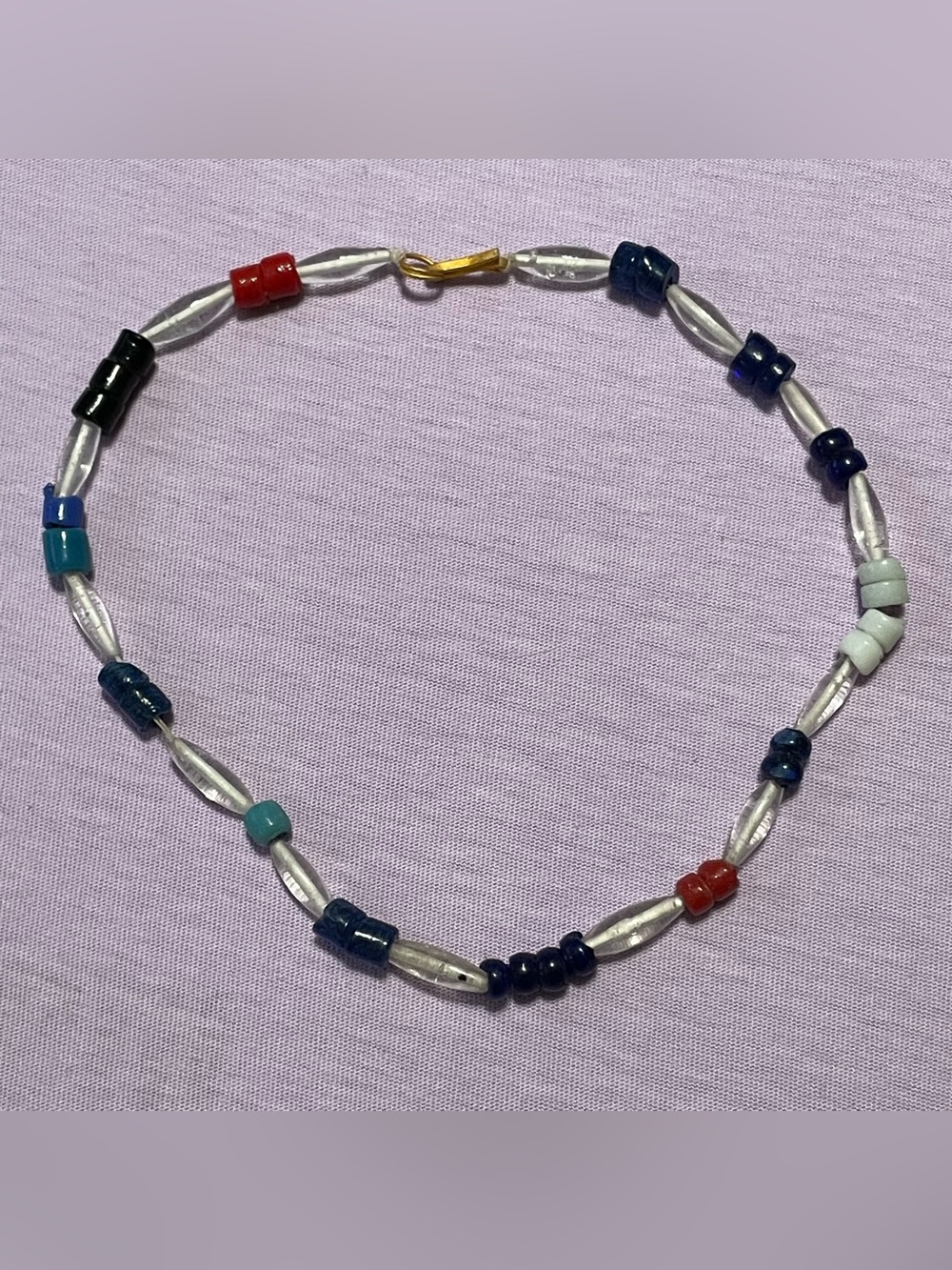 Vintage 1960s Hand-Strung Czech Glass Mardi Gras Beads Necklace, 16”